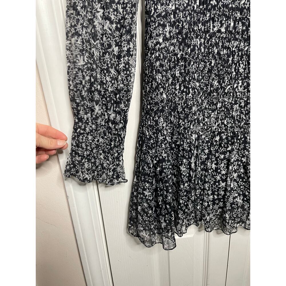 LoveShackFancy Scarlett Mini Dress Stars Black White Womens Size XS - Picture 4 of 10